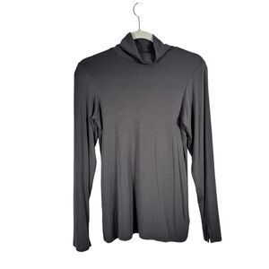Spanx Better Base Long Sleeve Turtleneck Shirt Grey Modal Capsole Womens Size XL